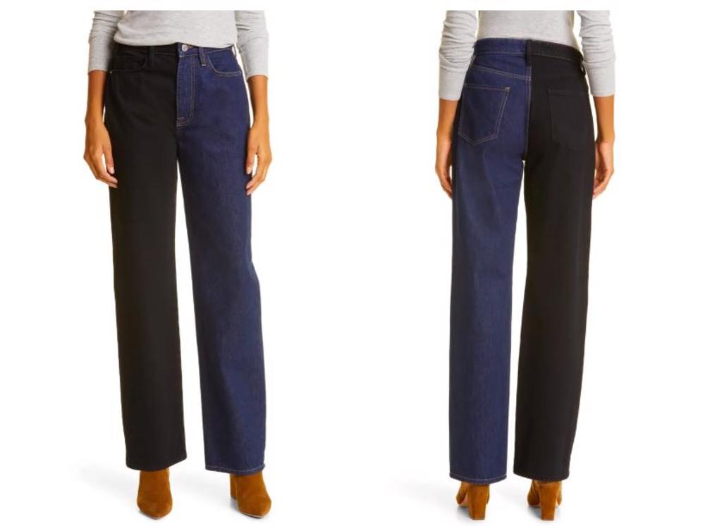 NWT FRAME Le Jane Colorblock High Waist Relaxed Jeans Size 29 MSRP $298